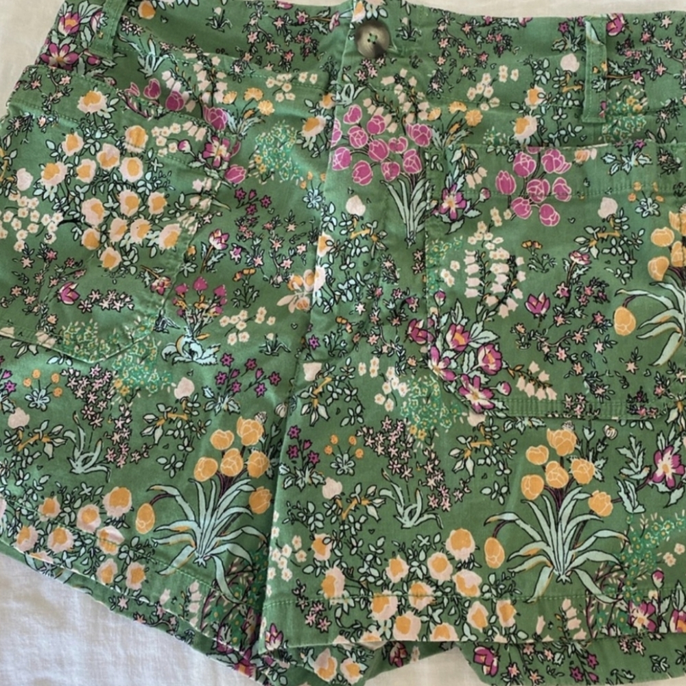 Maeve the Colette Shorts Green floral size 30 Anthropologie High Waisted